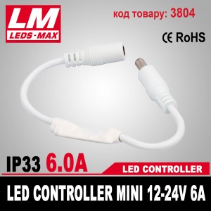 LED CONTROLLER MINI 12-24V 6A (72W; 3x2A)(код товару 3804)