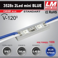Світлодіодний модуль 3528s 2Led mini BLUE (код товару 1006)