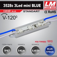 Світлодіодний модуль 3528s 3Led mini BLUE (код товару 1013)
