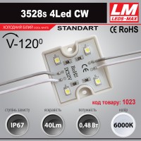 Світлодіодний модуль 3528s 4Led CW (код товару 1023)