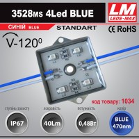Світлодіодний модуль 3528ms 4Led BLUE (код товару 1034)